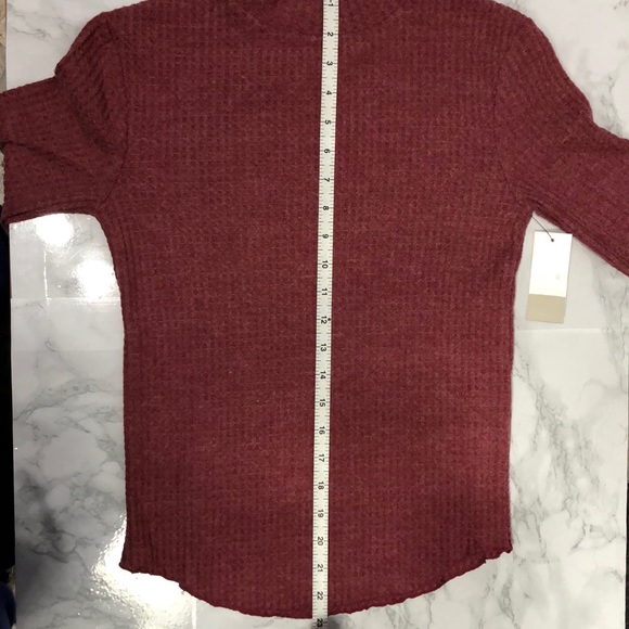 BP Red Waffle Stitch Long-sleeve Crewneck - Picture 7 of 8